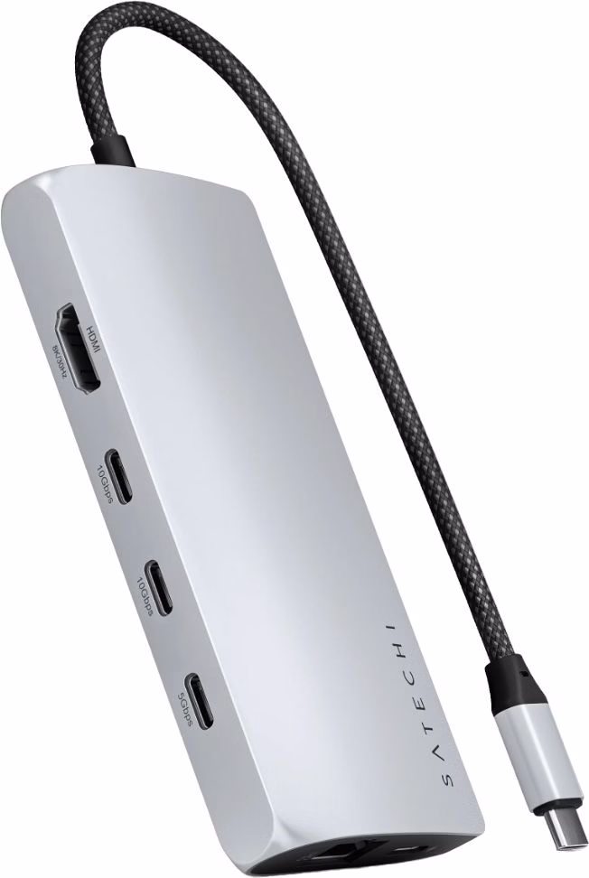 Хаб Satechi USB-C Multiport Adapter 8K with Ethernet V3 Silver